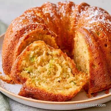 Banana Zucchini Bundt Cake with Cinnamon Recipe Card