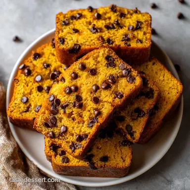 Best Chocolate Chip Pumpkin Bread with Moist Velvety Crumb Recipe Card