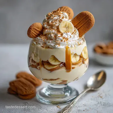 Biscoff Banana Pudding No-Bake Dessert with Cream Cheese Recipe Card