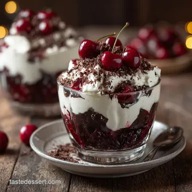 Black Forest Trifle for Christmas in 50 Min Recipe Card
