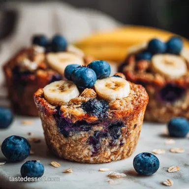 Blueberry Banana Baked Oatmeal Cups - Meal Prep Ready