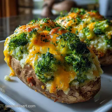 Broccoli and Cheddar Twice Baked Potato: Crispy Skin, Velvety Interior Recipe Card