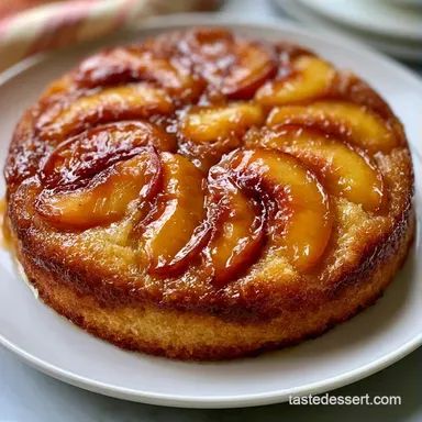 Brown Sugar Peach Cake for 12 Slices Recipe Card