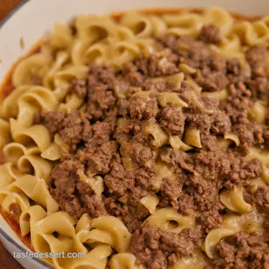 Easy Ground Beef Stroganoff Made With Simple Ingredients Recipe Card