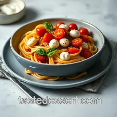 Burst Cherry Tomato & Bocconcini Pasta: Ready in 40! Recipe Card