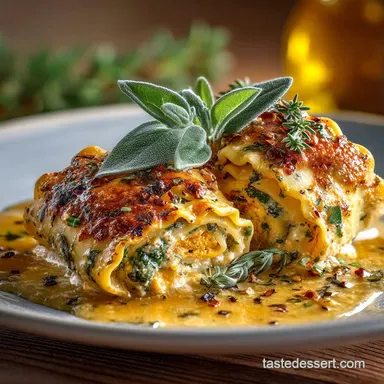 Creamy Butternut Squash Lasagna Rolls with Sage Brown Butter Sauce