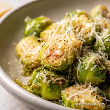 Cacio e Pepe Brussels Sprouts: Ultra-Crispy Roman Side Recipe Card