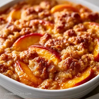Canned Peach Dump Cake for 12 Servings Recipe Card
