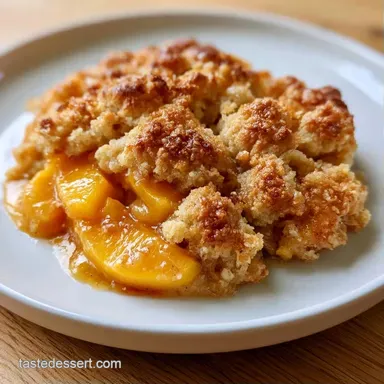 Peach Cobbler with Canned Peaches Recipe Card