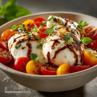 High Protein Caprese Cottage Cheese Bowls Quick, Healthy Lunch Recipe Card