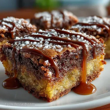 The Proper Blondie Fudgy Salted Caramel Bars Recipe Recipe Card