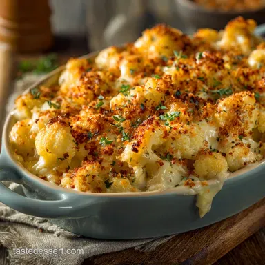 Cauliflower Mac and Cheese: Ultra-Creamy, Low-Carb Baked Recipe Recipe Card