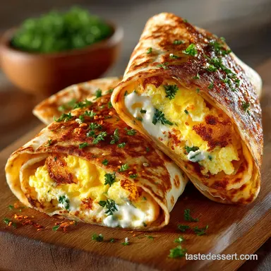 Creamy Cheesy Egg Tortilla Wrap Recipe Perfect for a 20Minute Brunch Recipe Card