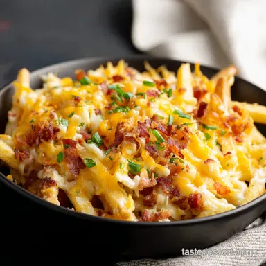 Cheesy French Fry Casserole Comfort Food Fiesta Recipe Card
