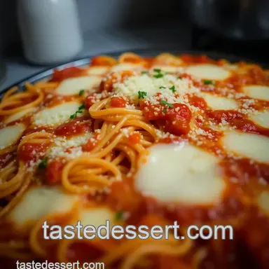 Cheesy Spaghetti Pie Delight presentation