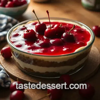 How to Make My Grandma's Cherry Cheesecake Lush Dessert: A Delightful Treat Recipe Card