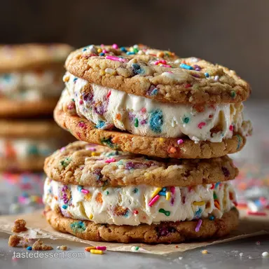 Funfetti Ice Cream Sandwiches: Ultimate Chewy Cookie Recipe Recipe Card