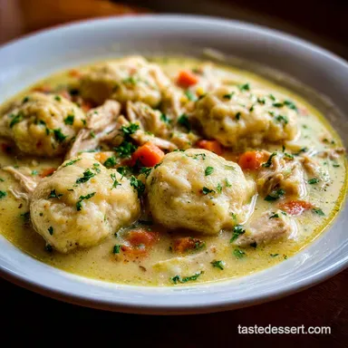 Chicken and Dumplings with Biscuits - Velvety Cream Sauce
