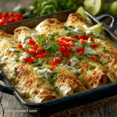 Chicken and White Bean Enchiladas with Creamy Sals Best Weeknight Comfort Bake Recipe Card