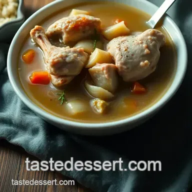 Chicken Carcass to Comfort: Hearty Homemade Soup presentation