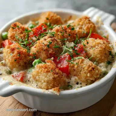 Chicken Tater Tot Pot Pie: Creamy Baked Casserole in 45 Minutes