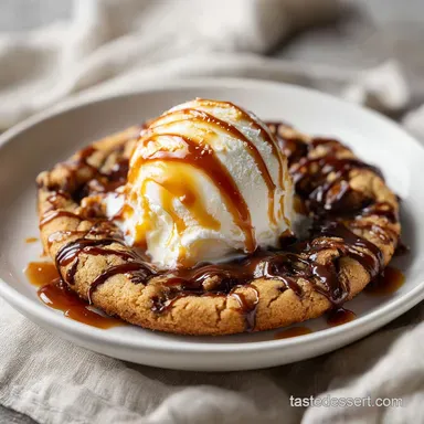 Chocolate Caramel Pizookie Cookie Pizza for 8 Servings Recipe Card