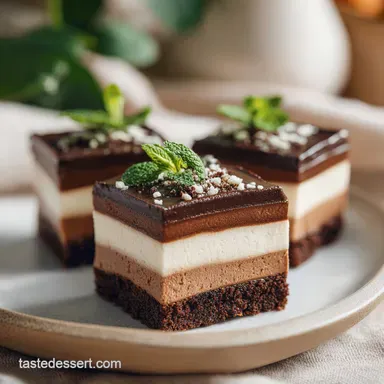 Triple Chocolate Mousse Brownies for 16 Servings Recipe Card