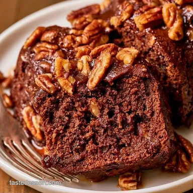 Chocolate Zucchini Bundt Cake with Pecans Recipe Card