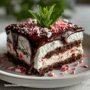 Chocolate Peppermint Lasagna No-Bake Recipe Recipe Card
