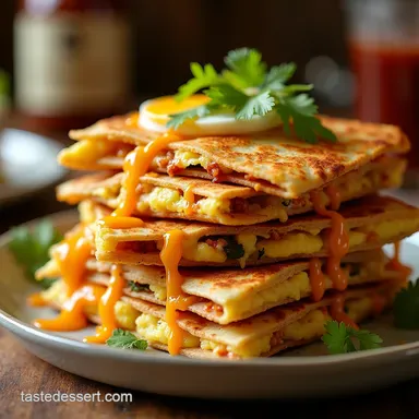 Speedy Breakfast Quesadillas with Spicy Chorizo Eggs Recipe Card