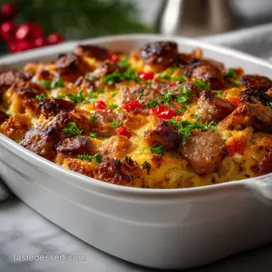 Christmas Morning Casserole: Overnight Sourdough Bake Recipe Card