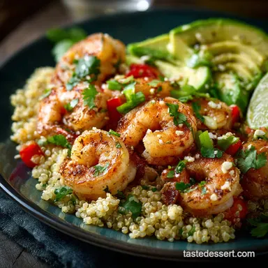 Cilantro Lime Quinoa Bowls with Shrimp Zesty Healthy 35Minute Dinner Recipe Card