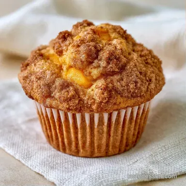 Cinnamon Peach Muffins with Brown Sugar Recipe Card