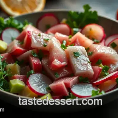 Delightful Crudo: Citrus-Infused Tuna with Avocado & Radish