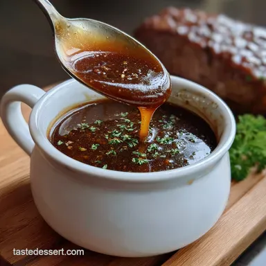 Au Jus: The Butchers Secret to Rich, Clarified Beef Sauce Recipe Card