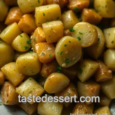 Classic Boiled Potatoes with Garlic and Herbs presentation
