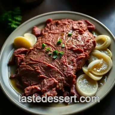Classic Corned Beef Brisket with Root Vegetables presentation