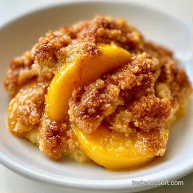 Classic Peach Dump Cake for 9 Servings Recipe Card