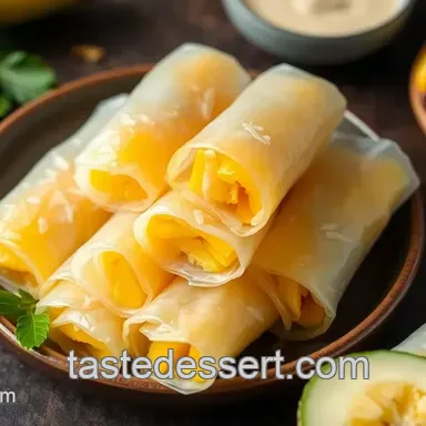Dessert with Rice Paper: Easy Coconut Mango Rolls with Dipping Sauce!