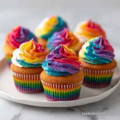 Rainbow Cupcakes in 35 Minutes Recipe Card