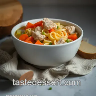 Comforting Chicken Noodle Soup presentation