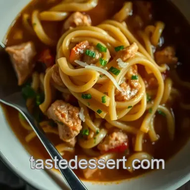Cozy Chicken Fideo Soup presentation
