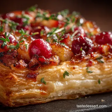 Cranberry Brie Tart with Pancetta Thyme: Savory Puff Pastry Recipe Recipe Card