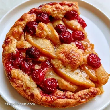 Cranberry Pear Pie for 8 Servings Recipe Card