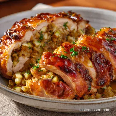 Stuffed Turkey Breast Recipe Cranberry Sage Sausage Holiday Showstopper Recipe Card