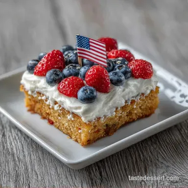 Cream Cheese Flag Cake for 18 Slices Recipe Card