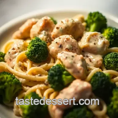 Creamy Chicken Alfredo with Broccoli | Olive Garden Menu Revamp Favorite Recipe Card