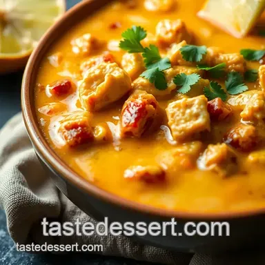 Creamy Chicken Enchilada Soup presentation