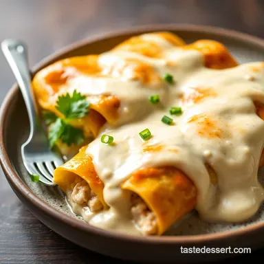 Creamy Chicken Enchiladas with White Sauce: Lush & Easy! Recipe Card