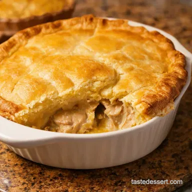 Chicken Pot Pie Made With Creamy Comfort in One Dish Recipe Card